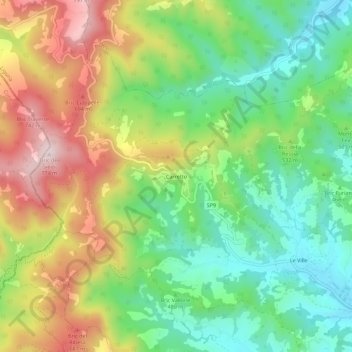 Carretto topographic map, elevation, terrain