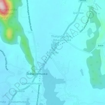 Pangolla topographic map, elevation, terrain