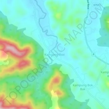 Kampung Iboi topographic map, elevation, terrain