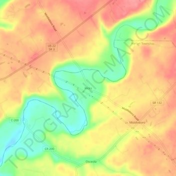 Hicks topographic map, elevation, terrain