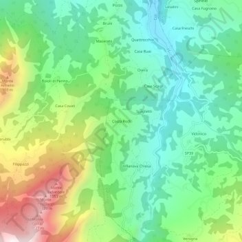 Costa Rodi topographic map, elevation, terrain