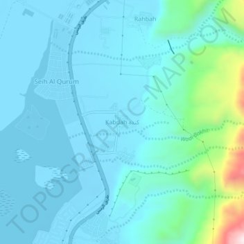 Kabdah topographic map, elevation, terrain