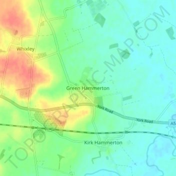 Green Hammerton topographic map, elevation, terrain