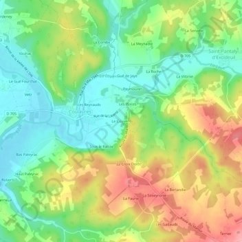 Le Couvent topographic map, elevation, terrain