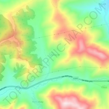 Çevreköy topographic map, elevation, terrain