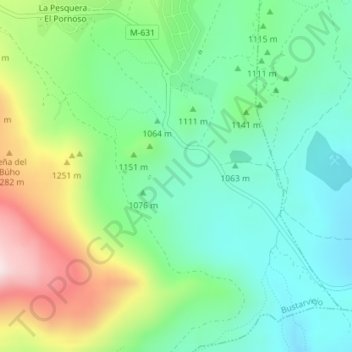 Los Molinos topographic map, elevation, terrain