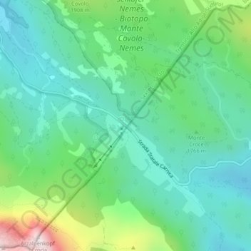 Kreuzbergpass topographic map, elevation, terrain