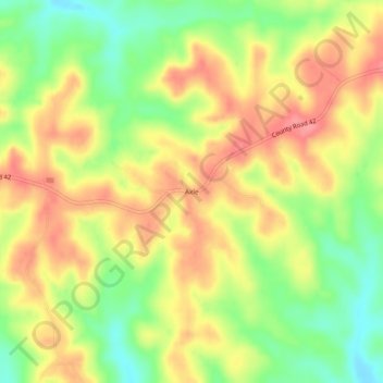 Axle topographic map, elevation, terrain