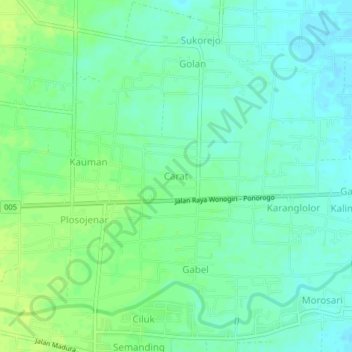 Carat topographic map, elevation, terrain