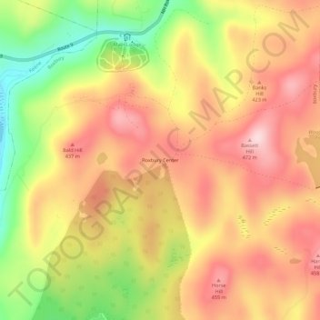 Roxbury Center topographic map, elevation, terrain