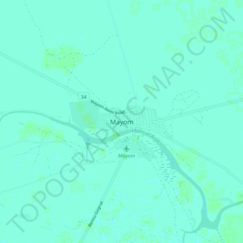 Mayom topographic map, elevation, terrain