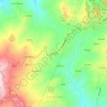 Terminaccio topographic map, elevation, terrain