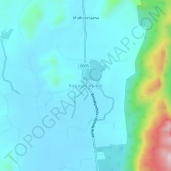 Katugahagalge topographic map, elevation, terrain