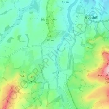 Roud topographic map, elevation, terrain