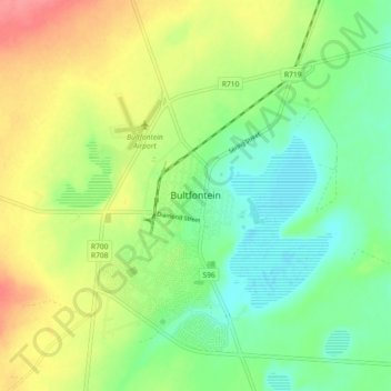 Bultfontein topographic map, elevation, terrain