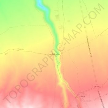 Los Balcones topographic map, elevation, terrain