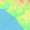 Semangga topographic map, elevation, terrain