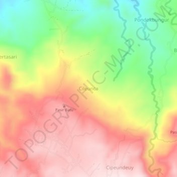 Cileunca topographic map, elevation, terrain