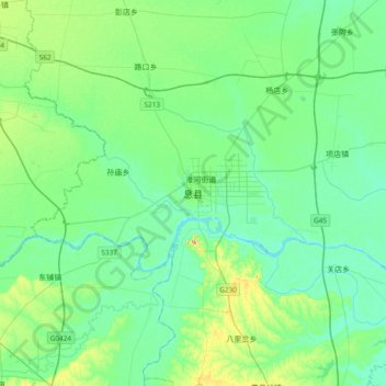 息县 topographic map, elevation, terrain