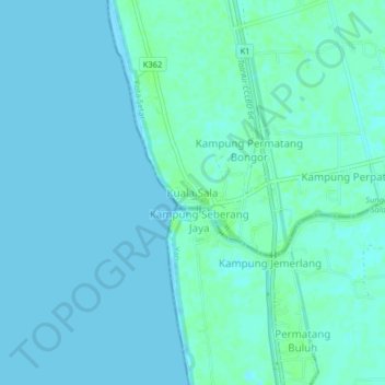 Kuala Sala topographic map, elevation, terrain