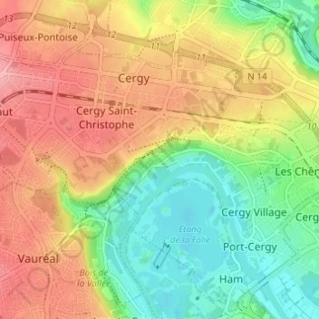 Gency topographic map, elevation, terrain