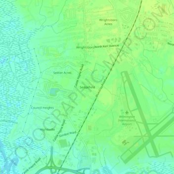 Sedgefield topographic map, elevation, terrain