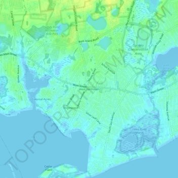 West Yarmouth topographic map, elevation, terrain