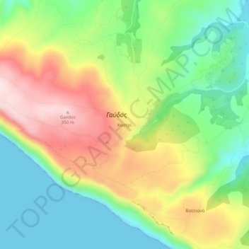 Kastri topographic map, elevation, terrain