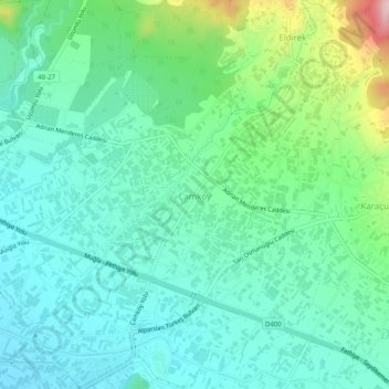 Çamköy topographic map, elevation, terrain