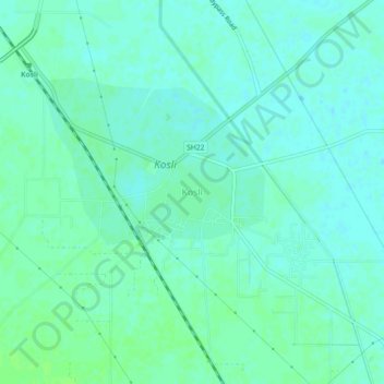 Kosli topographic map, elevation, terrain