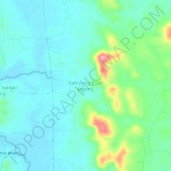 Kampung Bukit Jagong topographic map, elevation, terrain