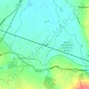 Hoscar topographic map, elevation, terrain