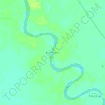 Pumwani topographic map, elevation, terrain
