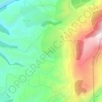 Ain Qana topographic map, elevation, terrain