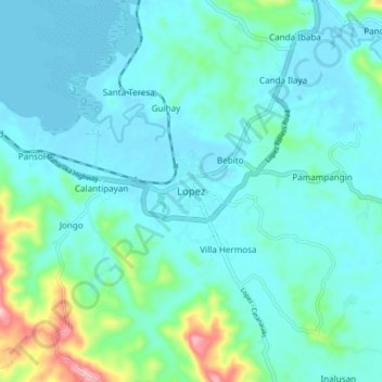 Lopez topographic map, elevation, terrain