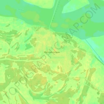 Мегино-Алдан topographic map, elevation, terrain