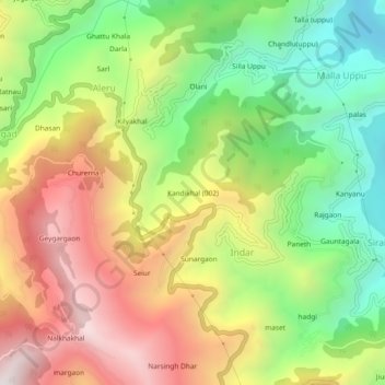 Kandikhal (002) topographic map, elevation, terrain