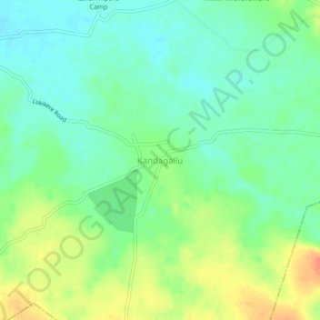 Kandagallu topographic map, elevation, terrain