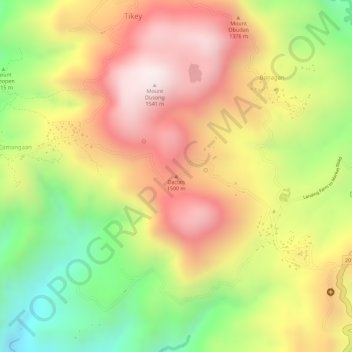 Daclan topographic map, elevation, terrain