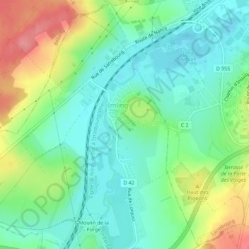 Rue du Coin topographic map, elevation, terrain
