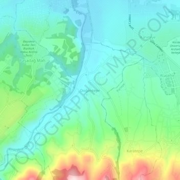 Doğantepe topographic map, elevation, terrain