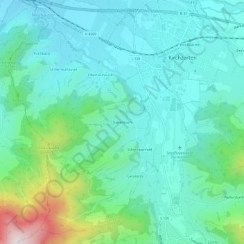 Dietenbach topographic map, elevation, terrain