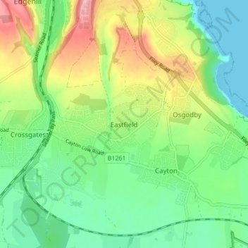 Eastfield topographic map, elevation, terrain