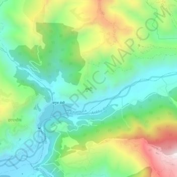 Gumdi topographic map, elevation, terrain