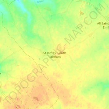 St James, South Elmham topographic map, elevation, terrain