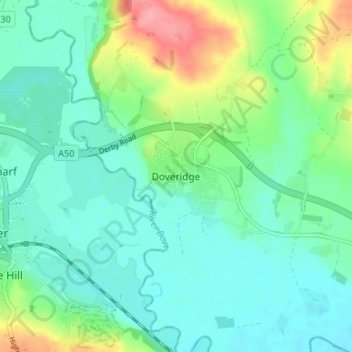 Doveridge topographic map, elevation, terrain