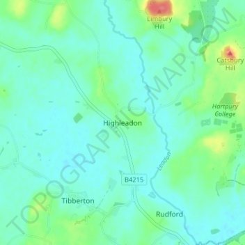 Highleadon topographic map, elevation, terrain