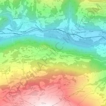 Flond topographic map, elevation, terrain