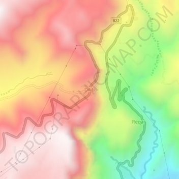 Dilb topographic map, elevation, terrain