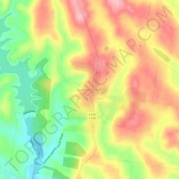 Neerim South topographic map, elevation, terrain